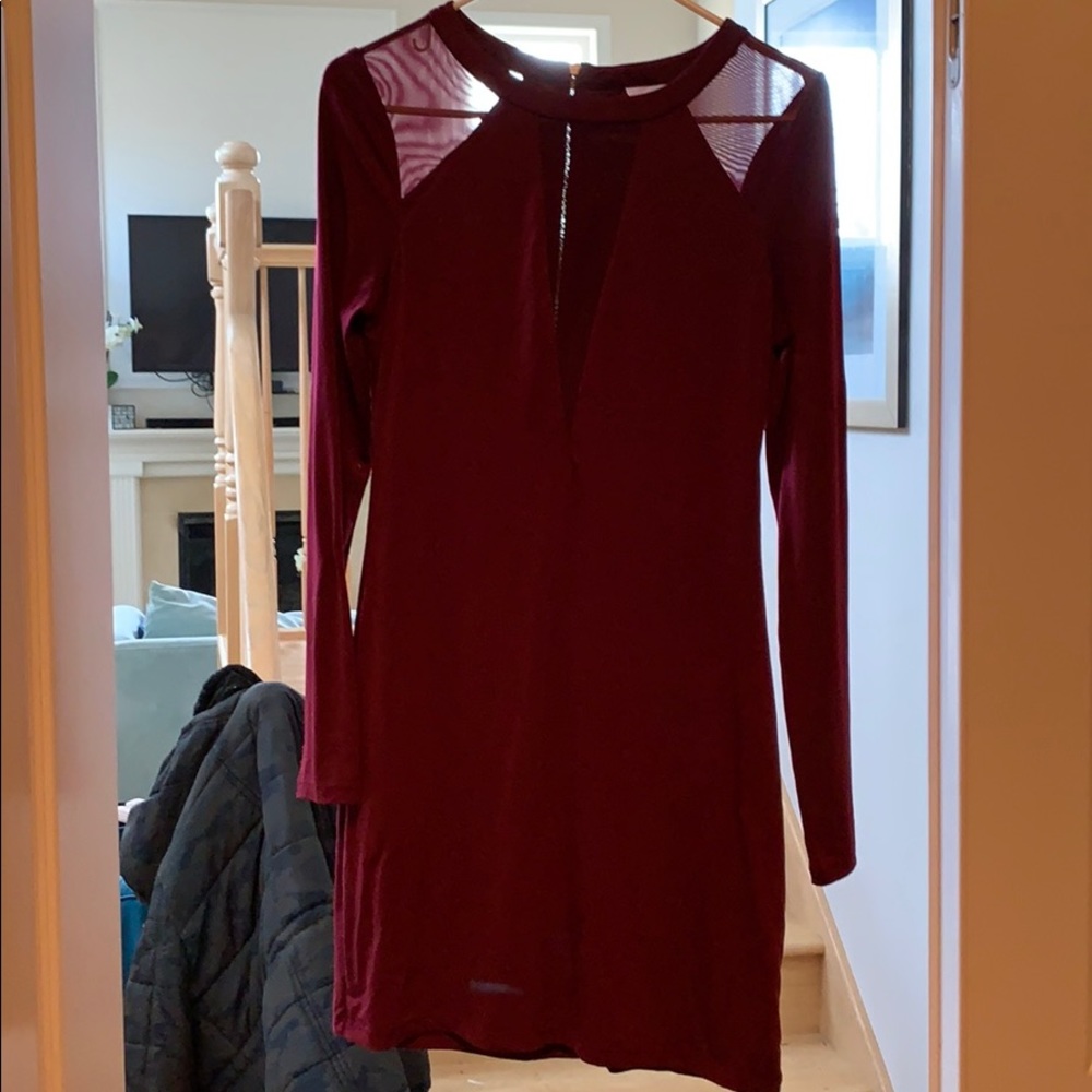 Wine jersey dress